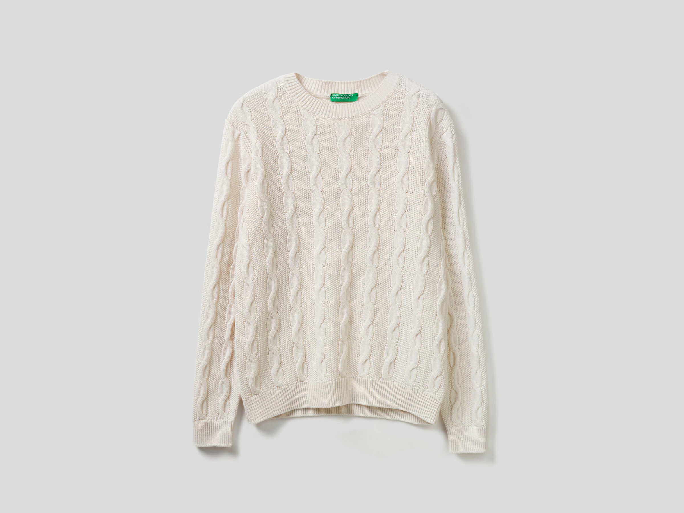 Pullover mit Rundausschnitt und Flechtmuster Herren image number 4
